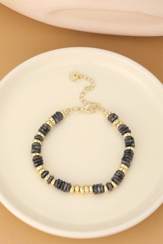 Bracelet - Plaqué or jaune et agates