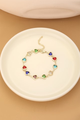 Bracelet - Plaqué or jaune et zircons