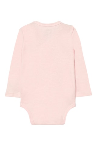 2 bodys en coton biologique - Rose poudré et blanc