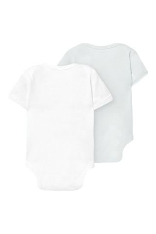 2 bodys en coton biologique - Bleu clair et blanc