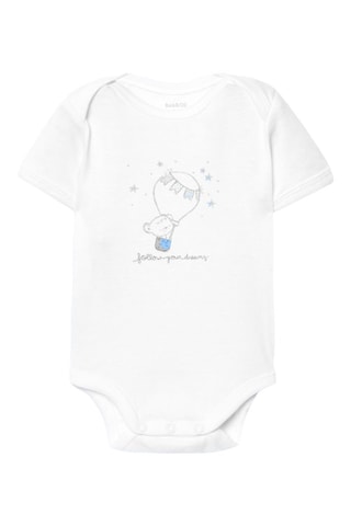 2 bodys en coton biologique - Bleu clair et blanc