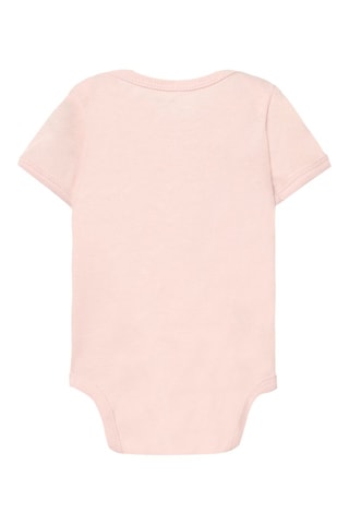 2 bodys en coton biologique - Rose poudré et blanc