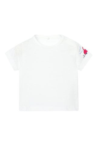 T-shirt et salopette-short - Blanc et bleu