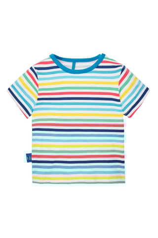 T-shirt et salopette-short - Blanc et bleu marine