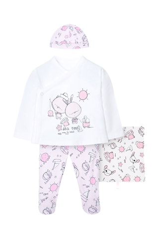 Ensemble 3 pièces - Blanc et rose