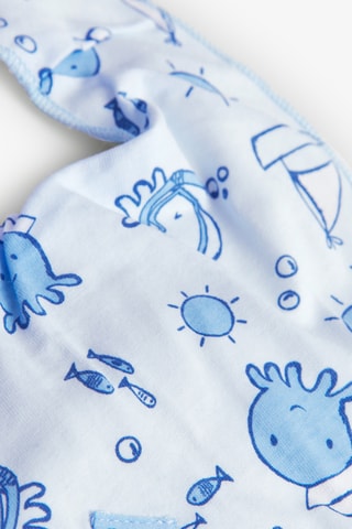 2 bavoirs - bleu clair et blanc