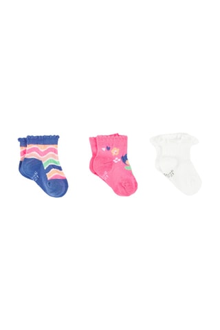 3 paires de chaussettes - Bleu, rose et blanc