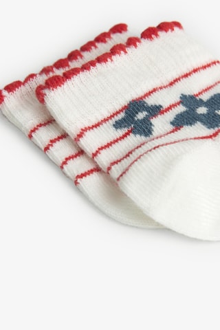 3 paires de chaussettes - Blanc, rouge et bleu