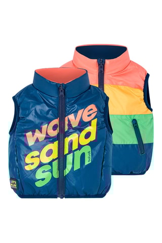 Doudoune sans manches - Bleu et jaune