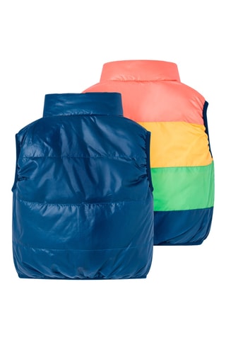 Doudoune sans manches - Bleu et jaune