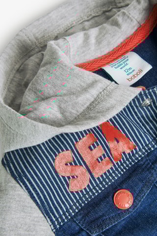 Blouson à capuche - Bleu et gris