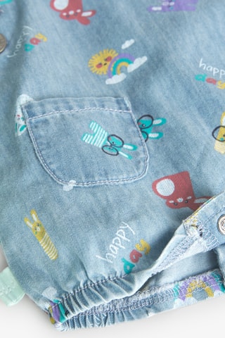 Salopette-short sans manches - Bleu clair