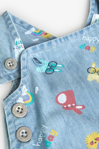 Salopette-short sans manches - Bleu clair