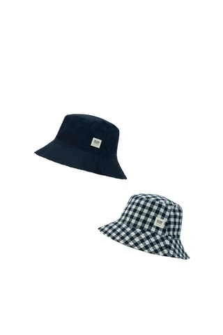 2 bobs - Bleu marine et blanc