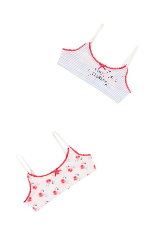 2 brassières - Blanc, bleu et rouge