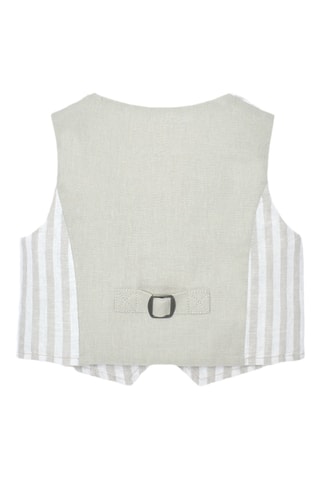 Gilet de costume en lin sans manches - Beige