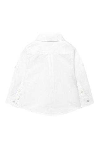 Chemise en lin et nœud papillon - Blanc et bleu clair