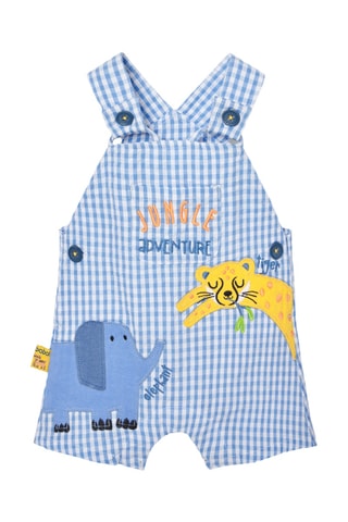 T-shirt et salopette-short - Blanc et bleu