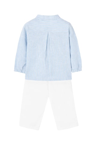 Chemise et pantalon en lin - Bleu et blanc