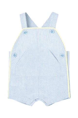 Body et salopette-short - Blanc et bleu