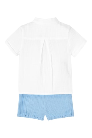 Chemise et short - Blanc et bleu clair
