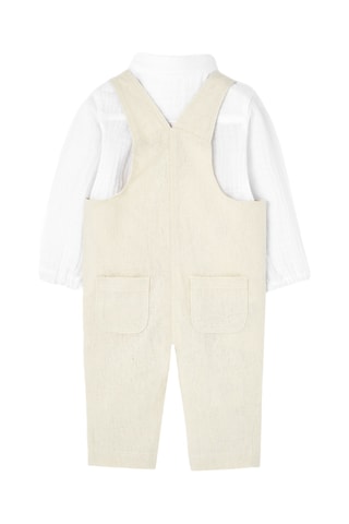 Chemise et salopette - Blanc et beige