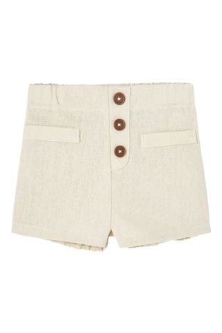 Chemise et short en lin - Vert clair et beige