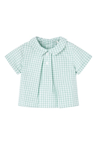 Chemise et short en lin - Vert clair et beige