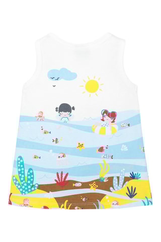 Robe trapèze sans manches - Blanc