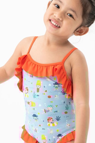 Maillot 1 pièce - Bleu et rouge