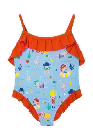 Maillot 1 pièce - Bleu et rouge