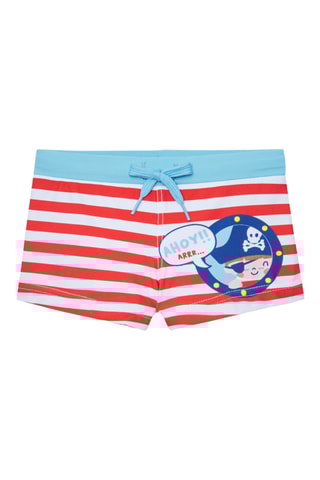 Short de bain - Rouge et blanc