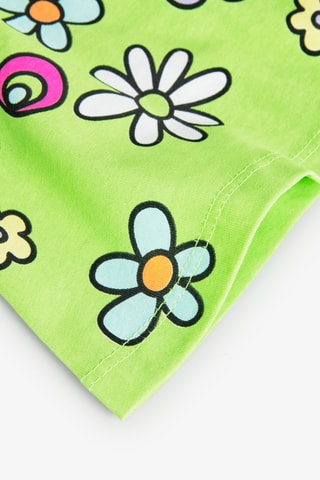 Robe trapèze sans manches - Fuchsia et vert