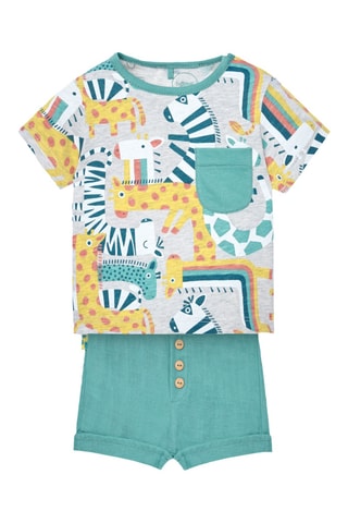 T-shirt et short - Gris et vert d'eau