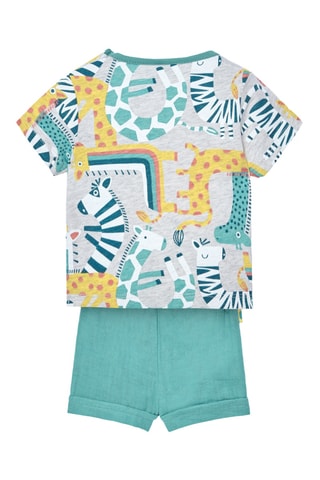 T-shirt et short - Gris et vert d'eau