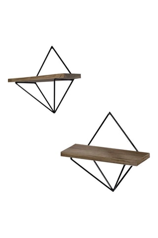 2 estantes murales de madera de pícea - 30 x 14 x 30 cm