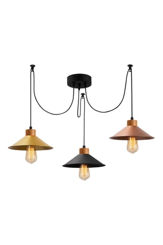 Lámpara de techo de araña Manavgat - Negro y cobrizo - 3 x 40 W