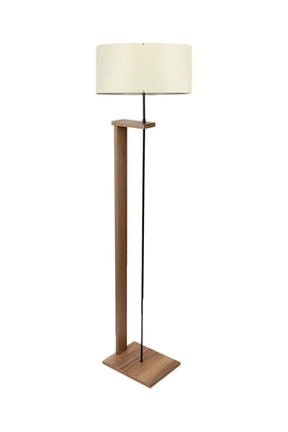 Lampadaire - Imitation bois et beige - 60 W
