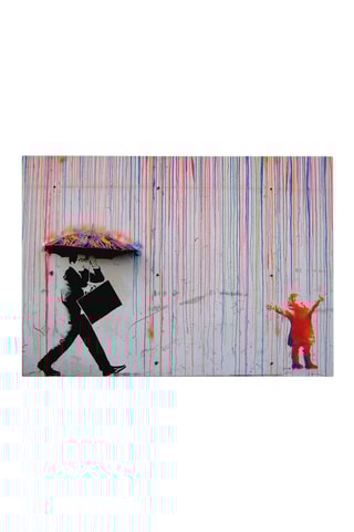 Tableau "Pluie arc-en-ciel" Banksy - 70 x 100 cm