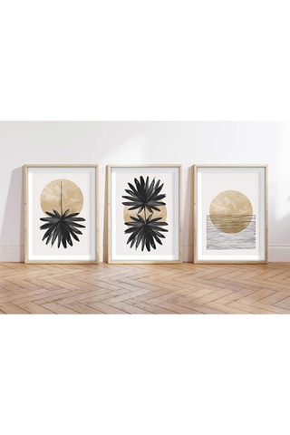 3 cuadros Huhu210 - Negro y dorado