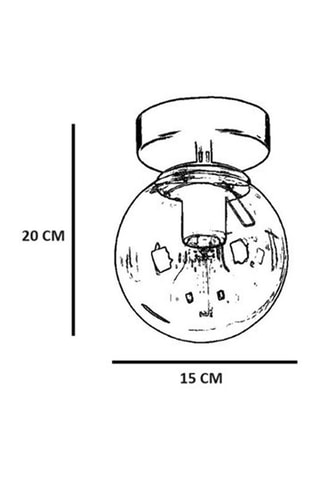 Plafón - Negro y transparente - 60 W