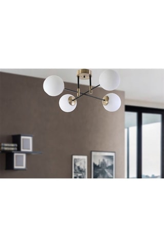 Plafón Dolunay - Dorado y blanco - 4 x 60 W