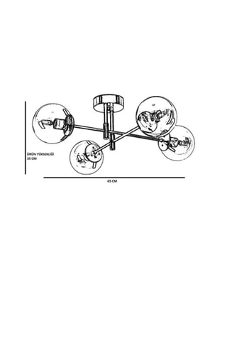 Plafón Dolunay - Dorado y blanco - 4 x 60 W