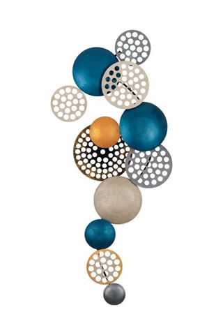 Décoration murale 8PBCT-007 - Bleu et doré - 90 x 8 x 42 cm