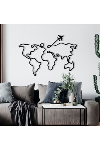 Adorno mural - 60 x 42 x 0,12 cm - Negro