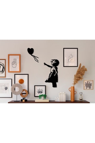 Adorno mural Banksy - Negro - 85 x 105 cm - Reproducción