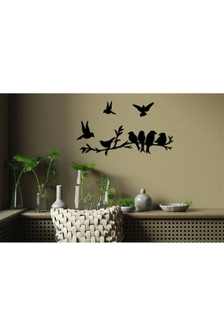 Adorno mural Bird community - Negro - 13 x 13 / 9 x 9 cm
