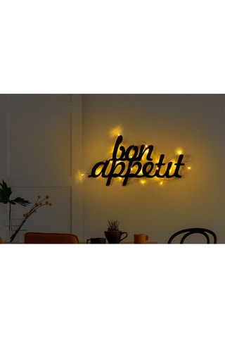 Adorno mural LED «Bon Appetit» - Negro - 15 W - 30 x 50 cm
