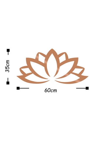 Adorno mural Lotus Flower 2 - Cobrizo - 65 x 35 cm