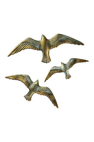 3 adornos murales - 30 x 11 x 2/24 x 9 x 2/19 x 7 x 2 cm - Dorado